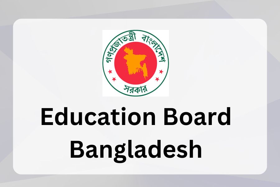 Logo of the Government of Bangladesh's Education Board, featuring a red map of Bangladesh in the center of a circular emblem, with the text "Education Board Bangladesh" below.