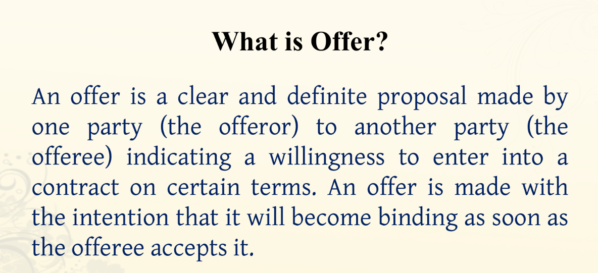 Defination Is Offer, What Is Offer